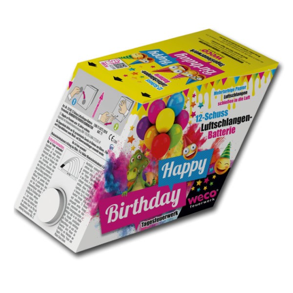 Happy Birthday - Luftschlangen Batterie Happy Birthday - Luftschlangen Batterie